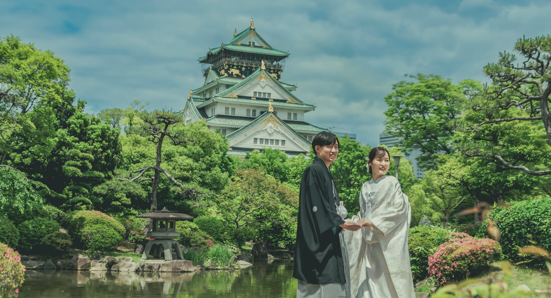 【和装 | 5~7月限定】大阪城をバックに輝く新緑と撮影するプラン